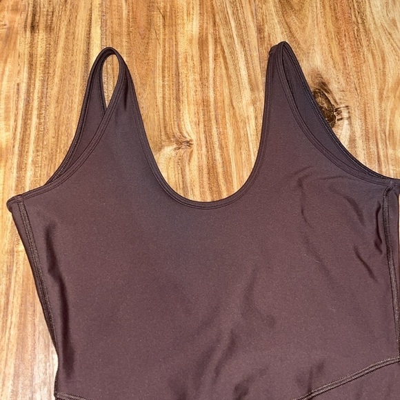Old navy women’s medium 8 10 bodysuit jumpsuit one piece legging brown powersoft - Picture 4 of 10